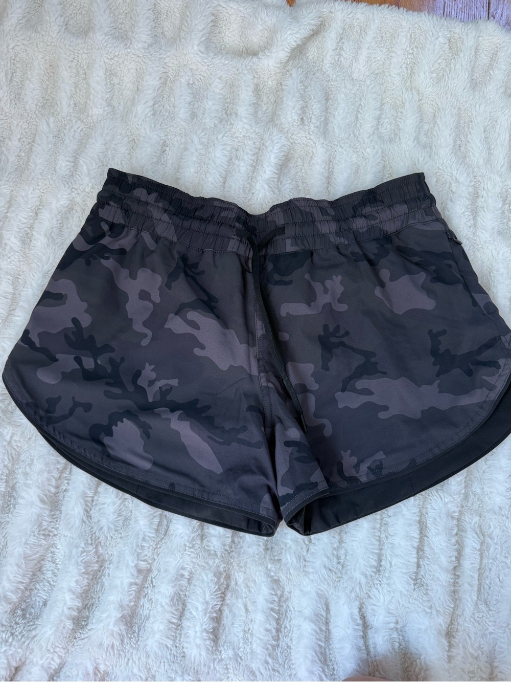 ZYIA Reversible Black Charcoal Camo Athletic Shorts